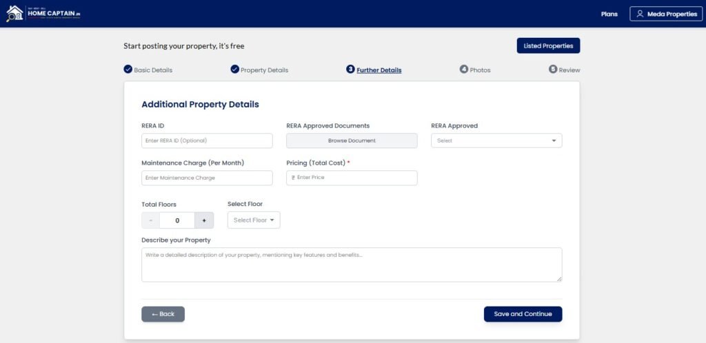 Listing free Property Home captain