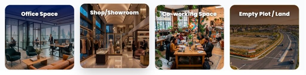 Modern office space and commercial buildings.